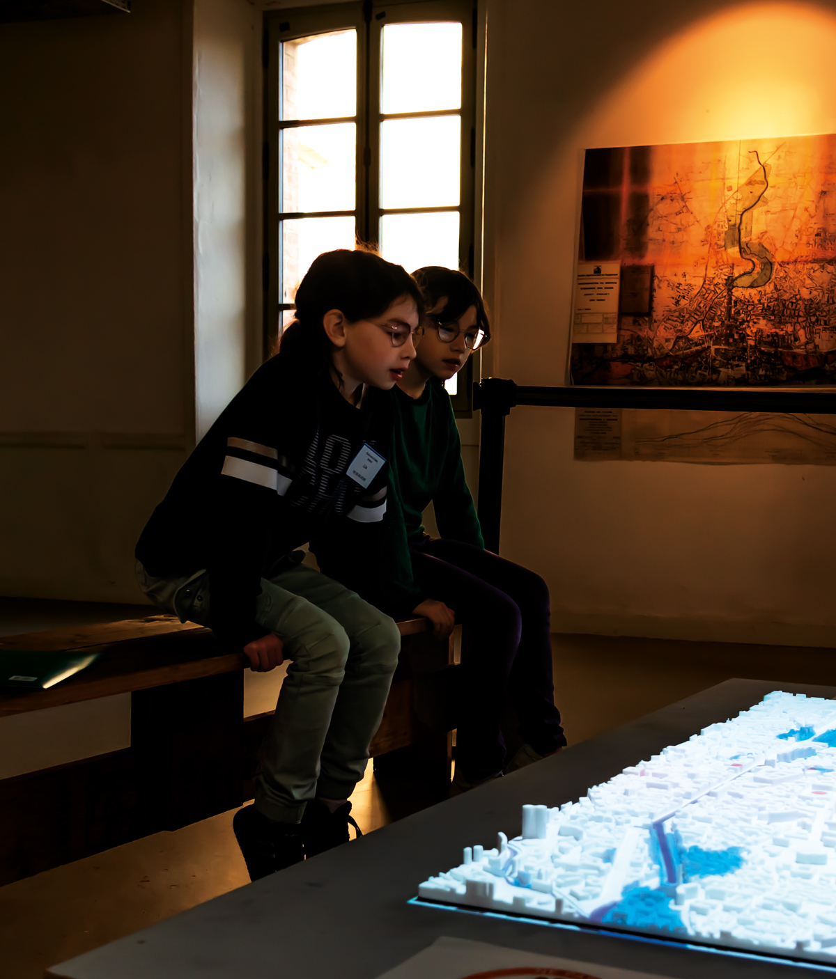 Une maquette 3D de la ville de Rennes permettant au public de mieux percevoir l’ampleur des crues de 1974.