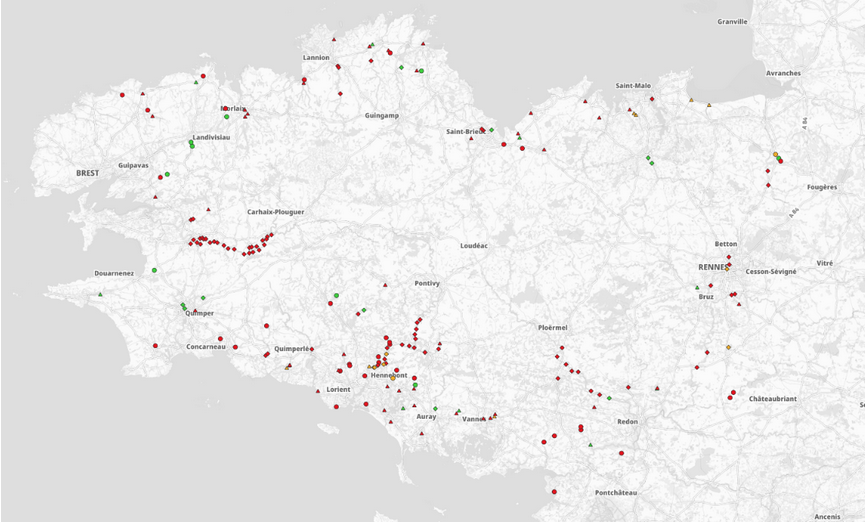 Légende de la cartographie des enjeux croisés de la restauration de la continuité écologique (RCE)