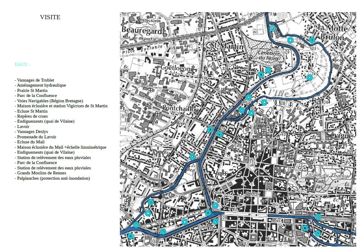 Plan des repères de crue