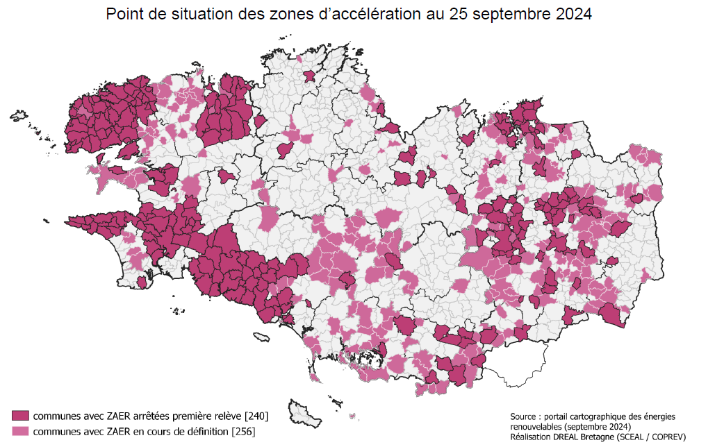 Point de situation des zones d'accélération au 25 septembre 2024